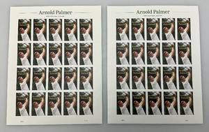 lot 180 image: Two 2019 USPS Full (20) Stamp Sheets Arnold Palmer