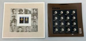 lot 187 image: Two USPS Full 1 (16) Johnny Cash & 1 (18) Medal Of Honor Stamp Sheets
