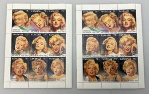 lot 193 image: Two USPS Full (9) Marilyn Monroe Stamp Sheets