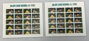 lot 195 image: Two 2011 USPS Full (20) Stamp Sheets  Major League Baseball All-Stars