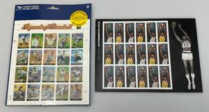 lot 197 image: Two USPS Full 1 2000 (20) Legends Of Baseball SEALED & 2014 (18) Wilt Chamberlain Stamp Sheets
