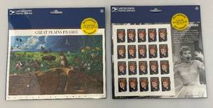 lot 198 image: Two USPS Full 1 (10) Great Plains Praire & 1 (20) Lucille Ball Stamp Sheets (Factory Sealed)