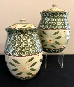 lot 114 image: Two Temp-Tations Old World Green Canisters