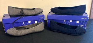 lot 39 image: Two New Pairs of East Fifth Hawken Navy and Grey Flats