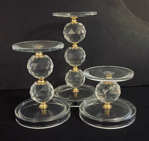 lot 40 image: Elegant Crystal Candle Holders