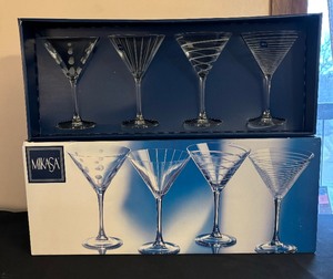 lot 41 image: New Mikasa Cheers Martini Stemware Set