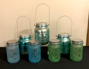 lot 135 image: Seven Decorative Glass Jars