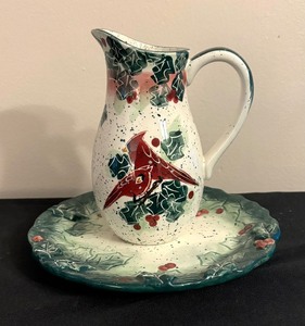 lot 147 image: Petite Pitcher with Plate by Julie Ueland