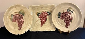 lot 150 image: Three Cabernet Grape Motif Platters