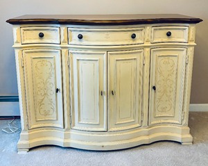 lot 2 image: Credenza  Buffet  French Country Style Buffet Server
