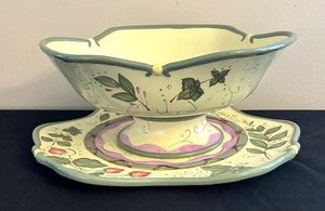 lot 62 image: PartyLite Serving Bowl and Platter Set