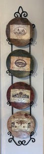 lot 177 image: Petite Wine Motif Plates with Display Rack