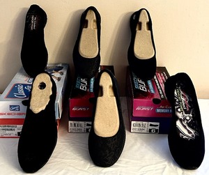 lot 204 image: Three Pairs of New Skechers Slide on Shoes