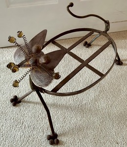 lot 223 image: Steam Punk Style  Metal Cat Plant Stand