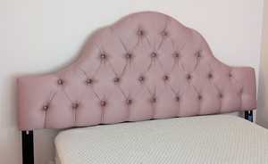 lot 237 image: Pink Tufted King Size Headboard