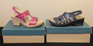 lot 259 image: Two Pairs of Womens Clarks Sandals