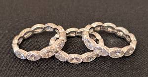 lot 279 image: Judith Ripka Sterling and Cubic Zirconia Stacking Rings