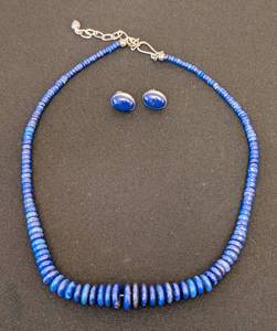 lot 282 image: Jay King Graduated Lapis Bead Necklace and Earrings