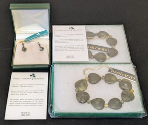 lot 281 image: Irish Connemara Marble Earrings and Bracelets