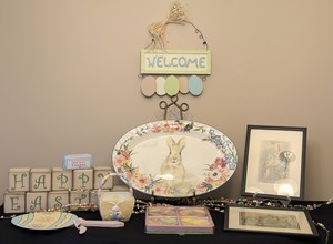 lot 297 image: Assorted Easter Decor and Serving Platter