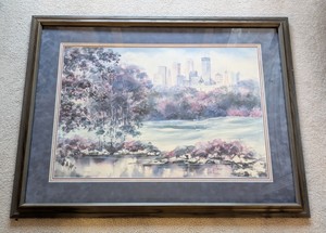 lot 304 image: Framed Lou Roman Cityscape Print