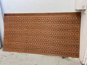 lot 15 image: 2 Fabulous MCM Decorative Pierced Patterned Wood Grain 4 x 8 Panels 