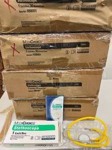 lot 20 image: 4 Cases (30 each per case) NEW MediChoice 888001 Pre-Assembled Lightweight Stethoscopes