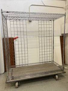 lot 21 image: Metro Super Erecta Chrome-Plated Wire Cart Mobile Shelving Storage Rack Truck - NSF Approved - Great Working Condition 68 x 60 x 23