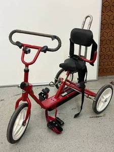 lot 31 image: MSRP $3000 Rifton Special Needs Adaptive Mobility 3-Wheel Bike Tricycle 160lb Weight Capacity - In Good Working Condition