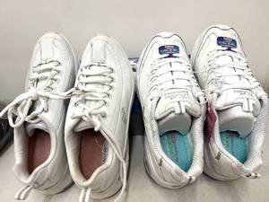 lot 72 image: Lot of 2 Skechers DLites Shoes with Air-Cooled Memory Foam - Wide Fit - 1 Is NEW In Box Size 9 12 The Other Is Lightly Used Size 10