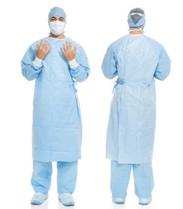 lot 18 image: MSRP $350  1 Case (26 each) NEW Halyard 41736 Aero Blue Performance&nbspLevel 3&nbspSurgical Gown - Size XXXL