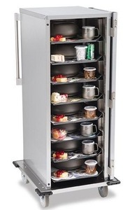 lot 24 image: MSRP $3000 High Quality Top Of The Line Aladdin Temp-Rite SC10E-525 Stainless Steel 10-Tray Catering Meal Delivery Room Service Cabinet Cart -&nbspLike New Condition