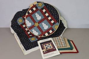 lot 389 image: Quilting ProjectsSnowman Wall Table Art, Thimbleberries Small Pines Wall Table Art Kit wFabric & Pattern