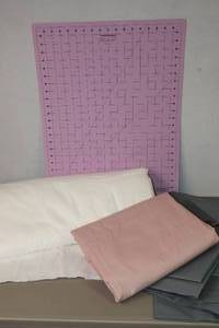 lot 392 image: Quilting Bulk Fabric, Backing Batting, Fiskars Donna Dewberry Self Healing Cutting Mat
