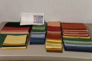 lot 394 image: Quilt Project Kit On Point Pattern wCoordinating Fabrics