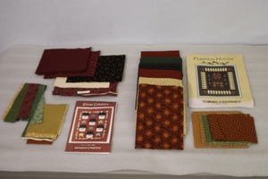 lot 419 image: (2) Quilt Project Kits Complete wCoordinating FabricPatternBookThimbleberries Pumpkin House and Farmyard Creations Snow Country