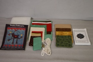 lot 420 image: (2) Quilt Project Kits Complete wCoordinating FabricPatternBookYours Truly Reindeer Wallhanging and Starry Pines TableTopper By Cedar River Designs