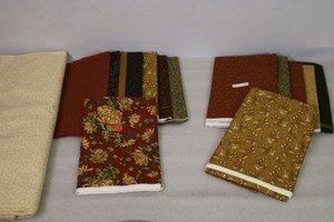 lot 428 image: Bulk Quality Quilting Fabric for Harvest Throw and Cranberry Harvest Quilts