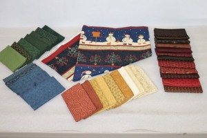 lot 421 image: Quilt Project Kit wCoordinating FabricWinter Gathering By Kim Schaefer for Andover Fabrics, Thimbleberries Etc