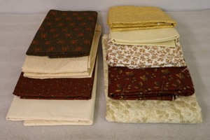 lot 439 image: Bulk Quality Quilting Fabric Backing BindingCranberry Harvest Quilt Club Paint Box By Thimbleberries for RJR, Wilmington, Concord