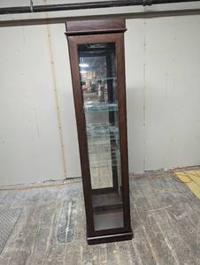 lot 4 image: GlassWood Curio Cabinet - Sleek Design