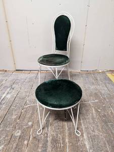 lot 19 image: White Bistro Chair and Bench