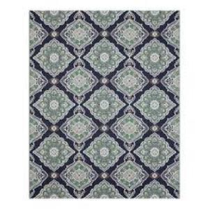 Hampton Bay Oak Hill Blue 8 ft. x 10 ft. Medallion IndoorOutdoor Area Rug Customer Returns See Pictures