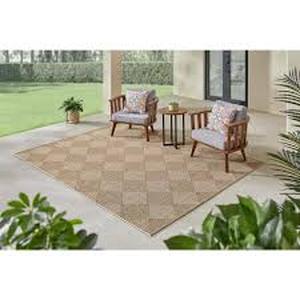 Hampton Bay Chasewood Beige 8 ft. x 10 ft. Geometric IndoorOutdoor Area Rug  Customer Returns See Pictures