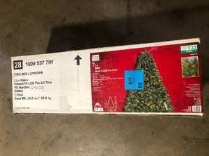Home Accents Holiday 7.5 ft. Aldon Balsam Fir Pre-Lit LED Noble Artificial Christmas Tree T23 Customer Returns See Pictures