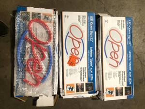 Lot of LED Open Sign 22 inch   Customer Returns See Pictures