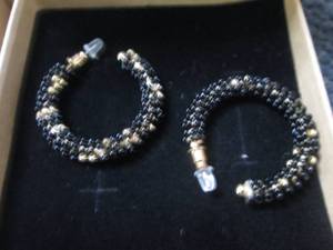 6 Pair Black Beaded Earrings...