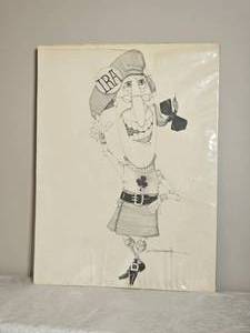 lot 141 image: Vintage IRA Charactercher Pen & Ink