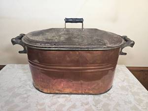 lot 111 image: Vintage Rustic Copper Boiler