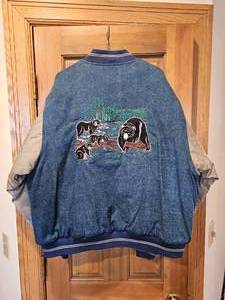 lot 152 image: Canyon Guide Embroidered Denim Varsity Jacket